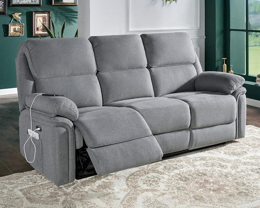 Merluxy Recliner Sofa, Power Reclining Sofa with Type-C & USB Charging Ports, 3 Seater Sofa Recliner for Living Room