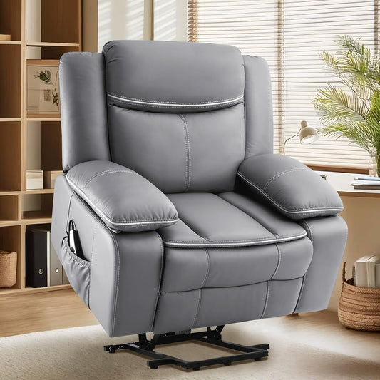 Oversized Power Lift Recliner Chairs for Elderly with USB Port and Side Pockets,Lay Flat Reclining for Living Room Bedroom