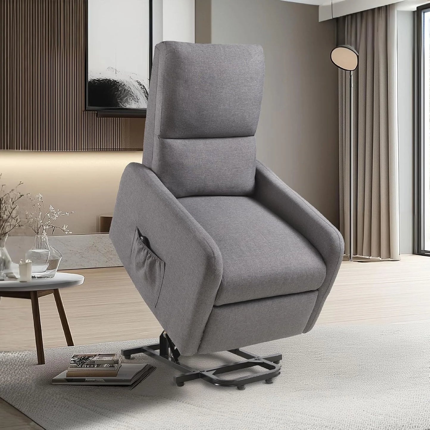 Power Lift Recliner Chairs for Adults,Small Recliner with High Back & Side Pocket for Nursery