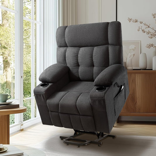 Large Power Lift Recliner Chairs for Elderly,Cupholder,Remote Control,Side Pockets