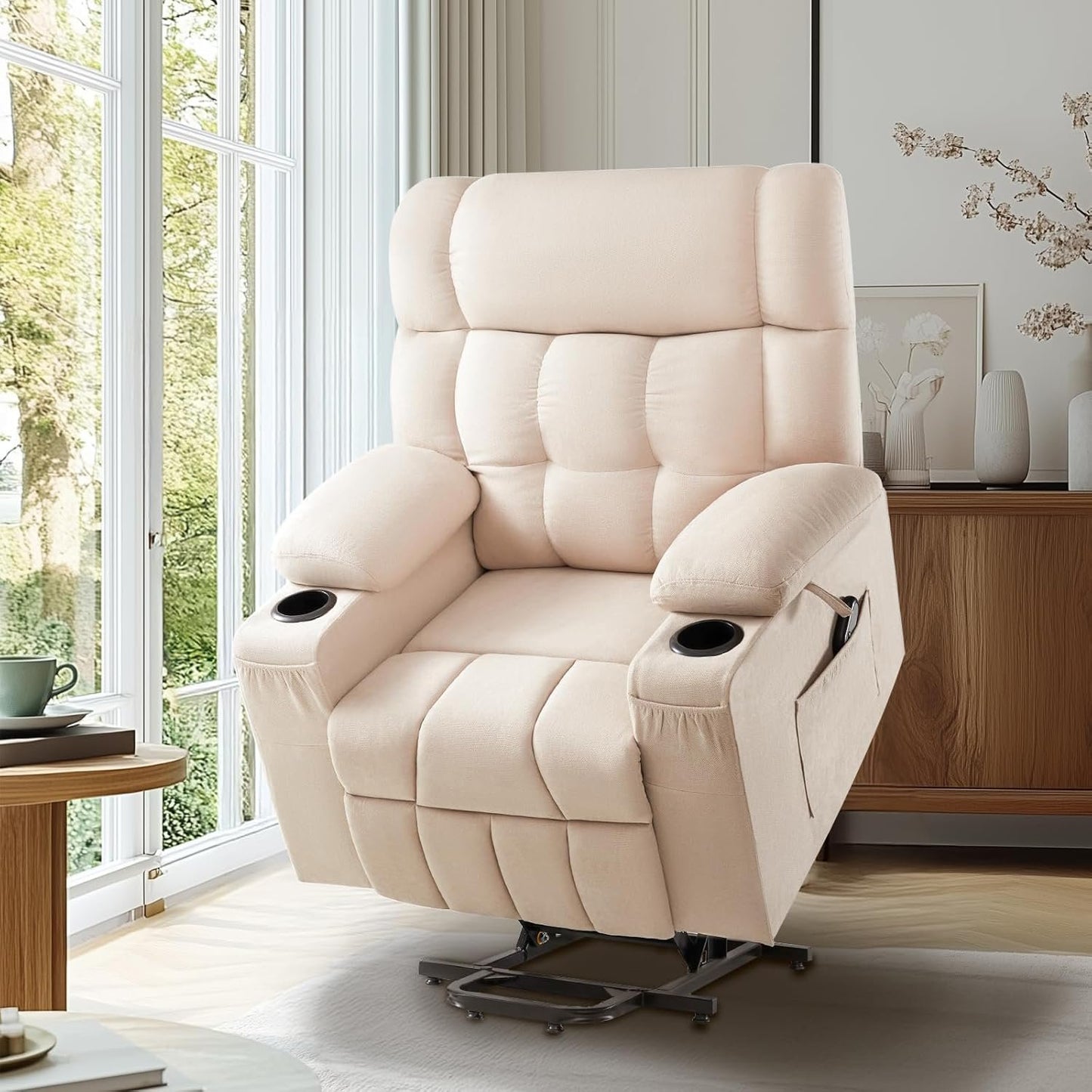 Large Power Lift Recliner Chairs for Elderly,Cupholder,Remote Control,Side Pockets