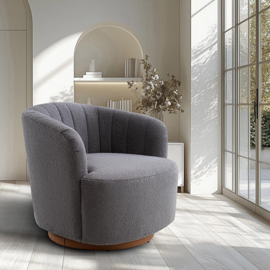 Modern Swivel Accent Chair,Comfy 360° Adult Round Chairs for Living Room