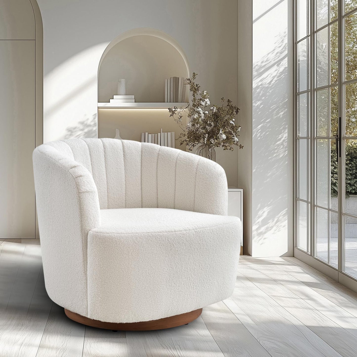 Modern Swivel Accent Chair,Comfy 360° Adult Round Chairs for Living Room