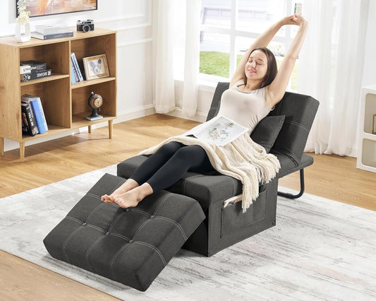VANACC Sofa Bed, 4 in 1 Folding Bed with Adjustable Backrest, Convertible Sofa Bed- Sleeper Chair for Living Room, Apartment