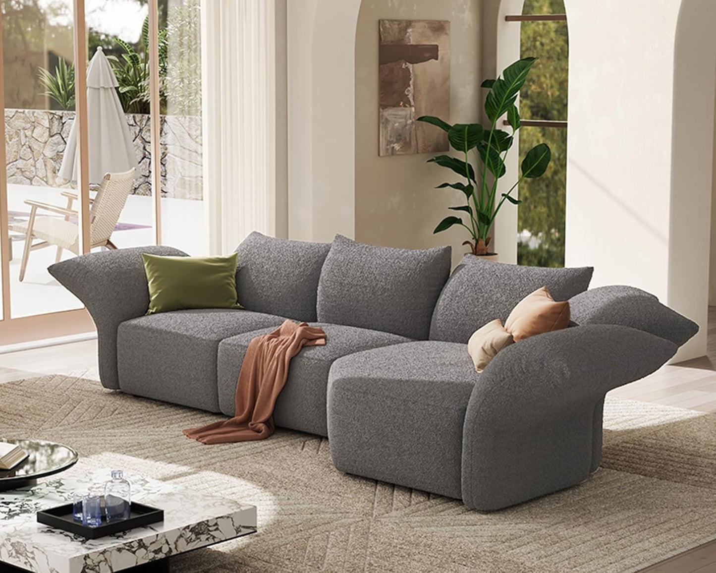 VANACC Sectional Couch, Modular Sectional Sofa- Adjustable Arm and Backrest, Modern Sofa- Comfy Couches for Living Room