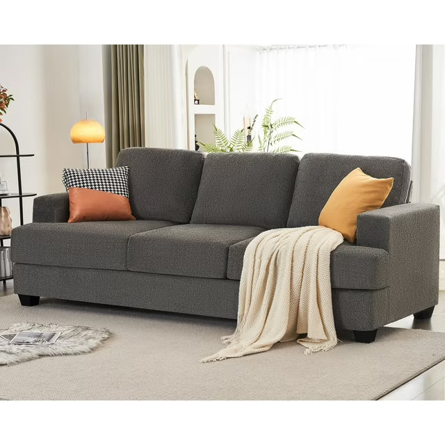 VANACC 89 Inch Sofa, Modern Comfy Couch with Deep Seats, Grey Chenille