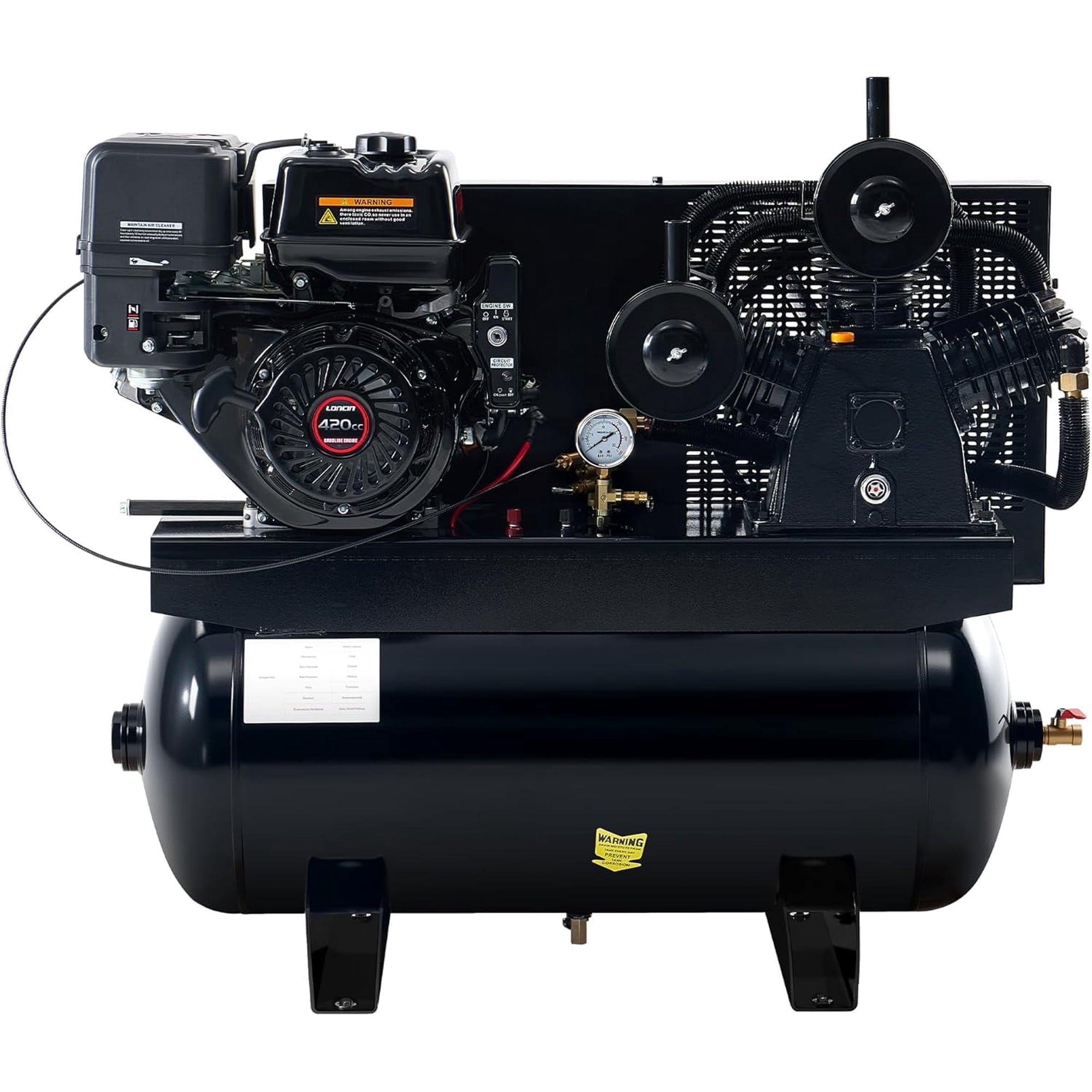Jocisland 13HP Gas Powered Air Compressor, 30 gal 18CFM@Max180PSI, 420 ...