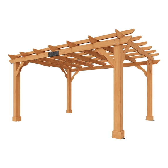 LUXOAK Premium Cedar Wood Pergola with Trellis Roof & Weather-Resistant Support, Garden Gazebo for Patio, Backyard & Events