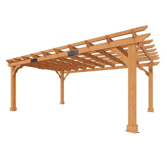 LUXOAK Premium Cedar Wood Pergola with Trellis Roof & Weather-Resistant Support, Garden Gazebo for Patio, Backyard & Events
