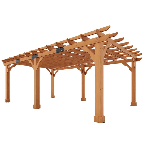 LUXOAK Premium Cedar Wood Pergola with Trellis Roof & Weather-Resistant Support, Garden Gazebo for Patio, Backyard & Events