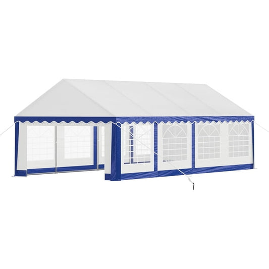 LUXOAK 13x26 FT Party Gazebo with Rolled Sidewalls, Heavy Duty Outdoor Wedding Tent