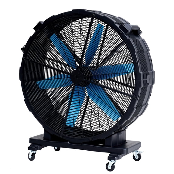 LUXOAK Industrial Drum Fan, 17,660 CFM High Velocity Floor Fan, 750W Heavy Duty Plastic Fan with Wheels & 3 Speeds for Commercial Spaces