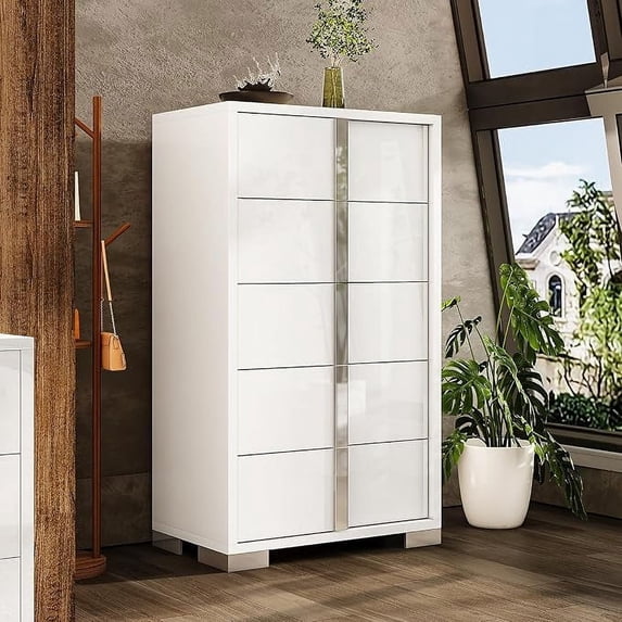 LUXOAK 50.2" Modern 5 Drawer Dresser, Large Storage Organizer for Bedroom