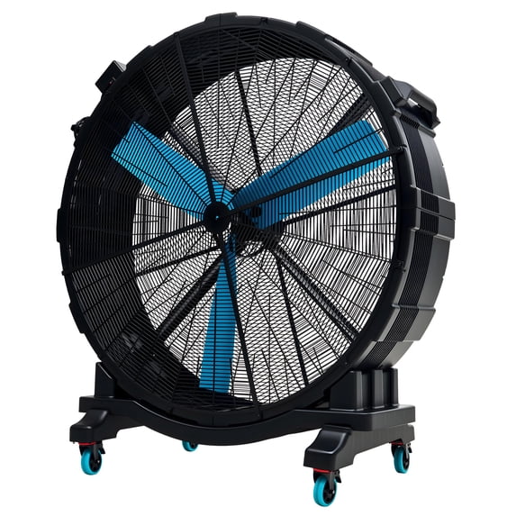 LUXOAK Industrial Drum Fan, 600W Plastic High Velocity Floor Fan with Wheels and Stepless Variable Speed, Air Flow 24,700 CFM
