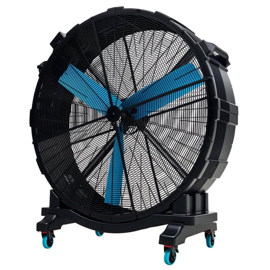 LUXOAK Industrial Drum Fan, 600W Plastic High Velocity Floor Fan with Wheels and Stepless Variable Speed, Air Flow 24,700 CFM