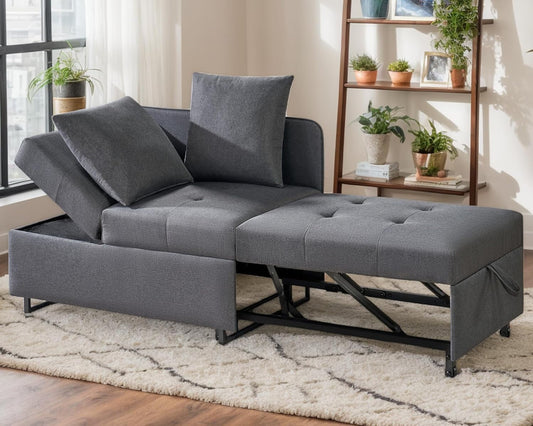 VanAcc Sofa bed, 3-in-1 Convertible Sleeper Chair with Adjustable Backrest, Chair Bed with 2 Throw Pillows for Living Room