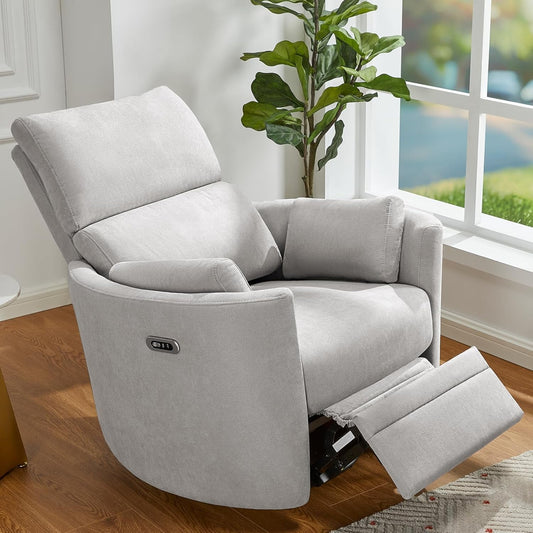 MERLUXY Power Recliner Chair for Living Room,Charging Port,Swivel Rocking Massage