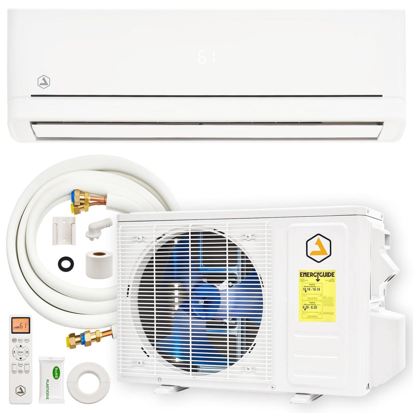 Merluxy Mini Split Air Conditioner and Heater, Inverttuer Energy-Efficient AC with Self-Cleaning