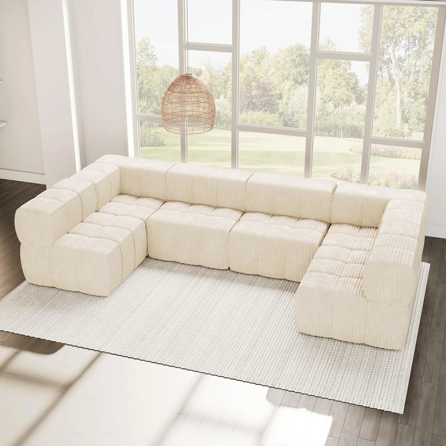 Modular Sectional Sofa Couch Chaise Lounge Cloud Sofa Set for Living Room