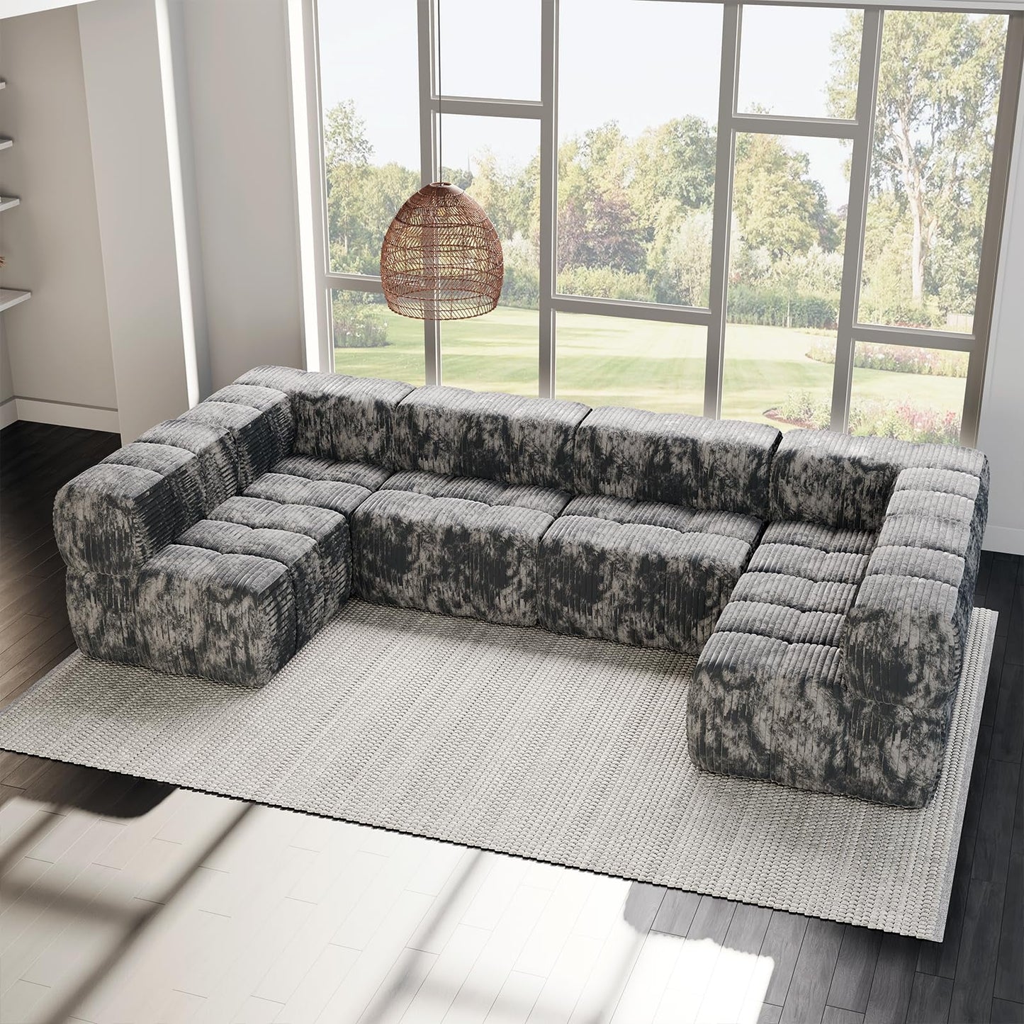 Modular Sectional Sofa Couch Chaise Lounge Cloud Sofa Set for Living Room