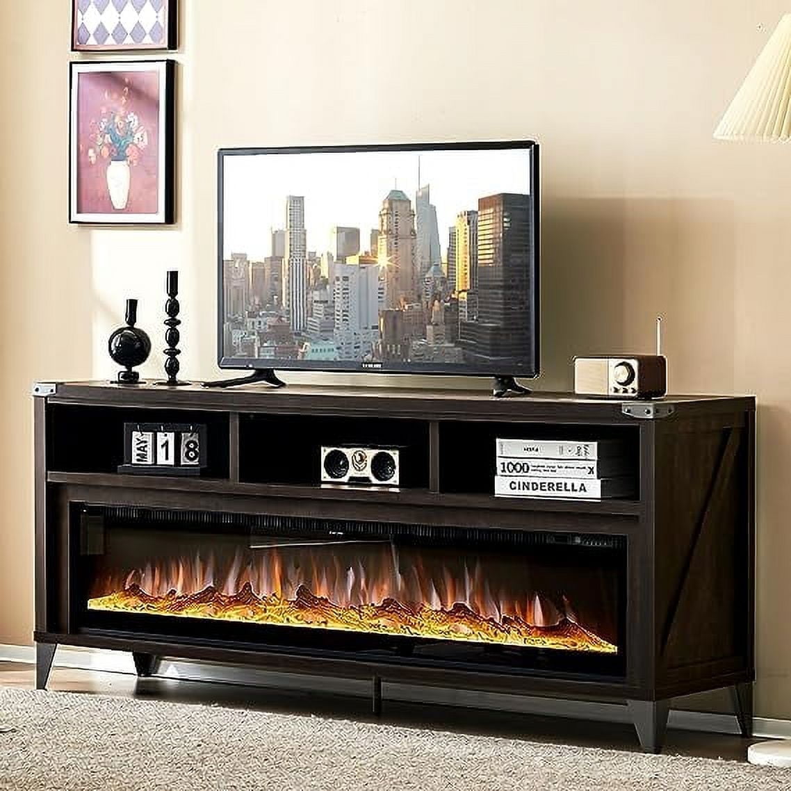 Merluxy 65" x 29.20" Electric Fireplace TV Stand Indoor Fireplace