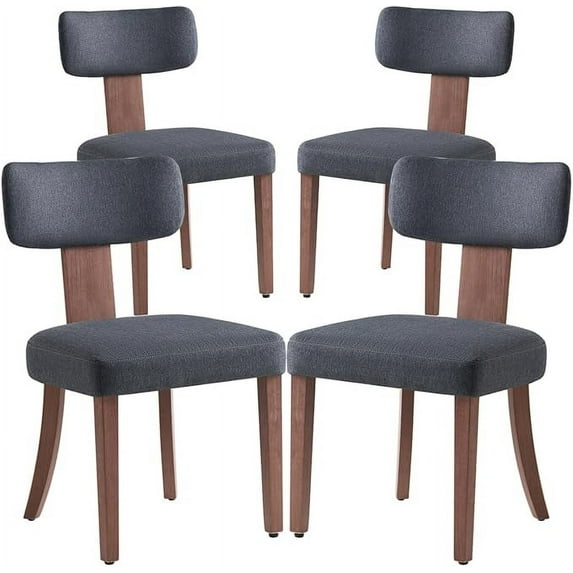 Merluxy Kitchen Chairs, Modern Boucle Chairs with Upholstered Curved Backrest & Seat, Hardwood Frame