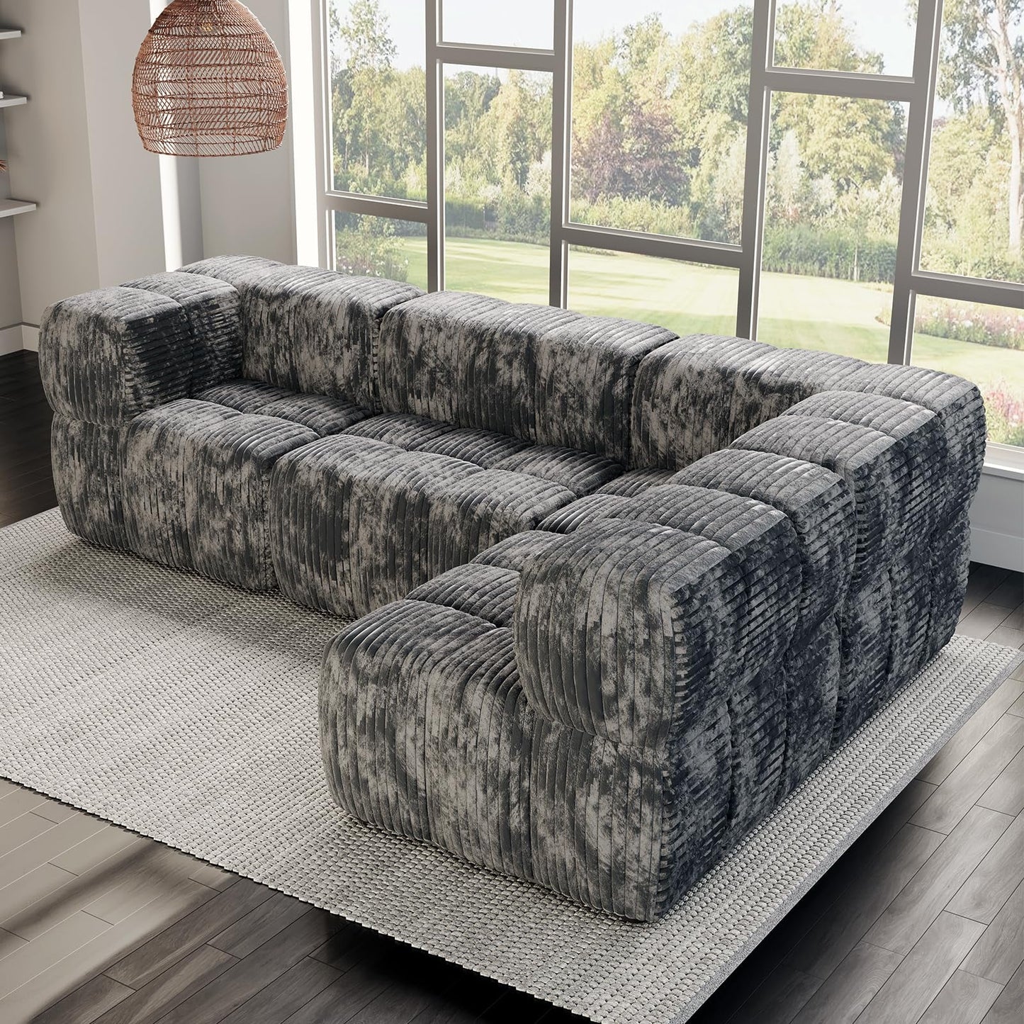 Modular Sectional Sofa Couch Chaise Lounge Cloud Sofa Set for Living Room