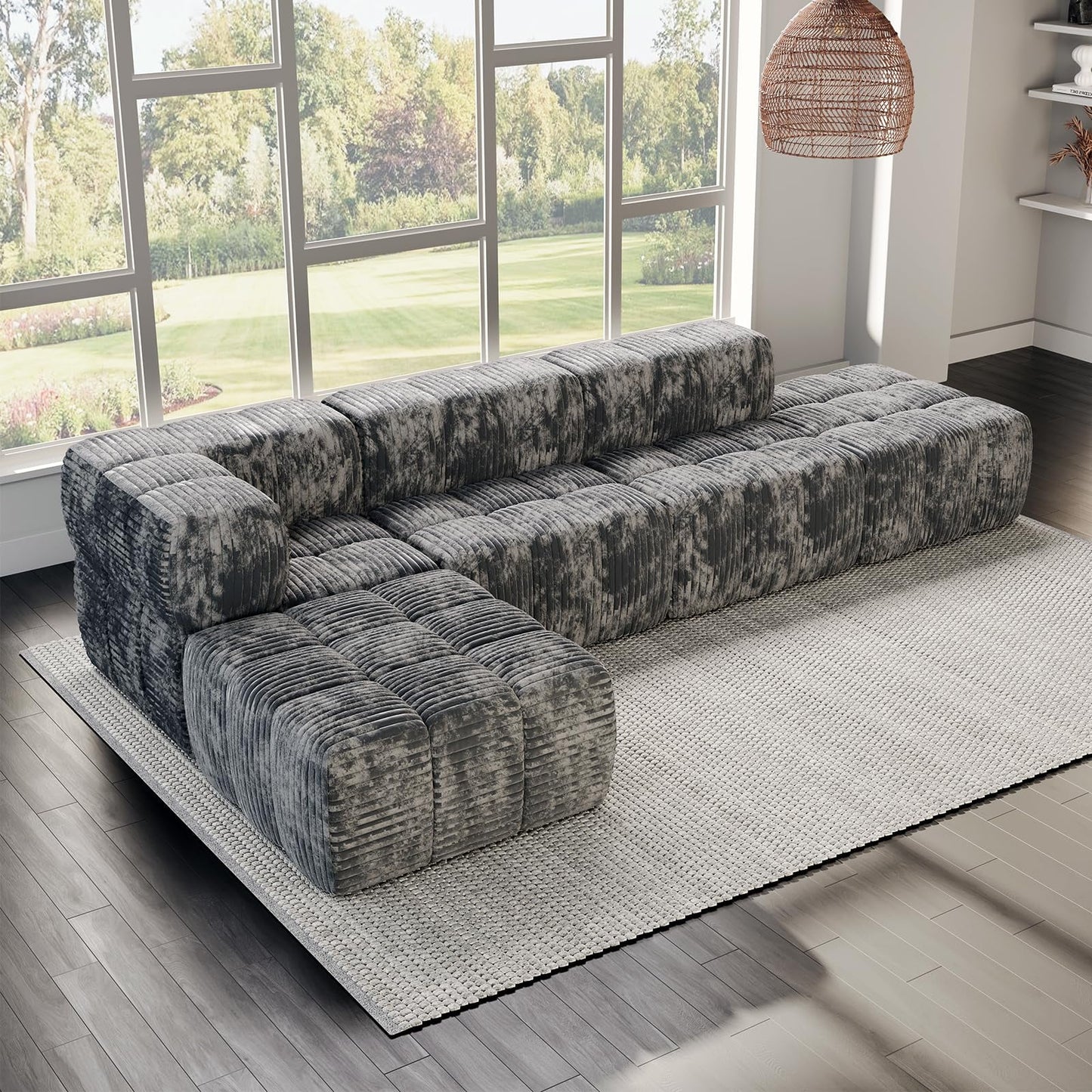 Modular Sectional Sofa Couch Chaise Lounge Cloud Sofa Set for Living Room