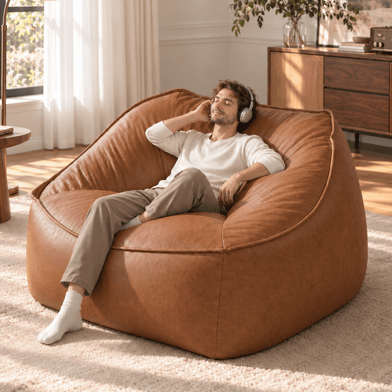 Merluxy 3.8 ft Bean Bag Chair for Adults, Oversized Couch, for Classroom and Dorm
