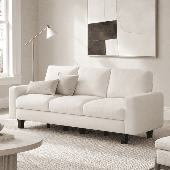 Merluxy 74.8" 3 Seater Sofa with 22" Deep Seat, Couch for Living Room, Full Metal Support, for Bedroom & Apartment