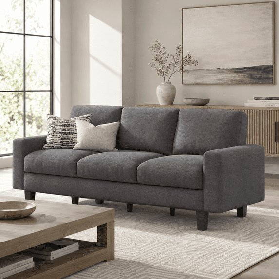 Merluxy 74.8" 3 Seater Sofa with 22" Deep Seat, Couch for Living Room, Full Metal Support, for Bedroom & Apartment
