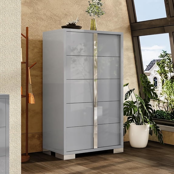 Papajet 50.2" Modern 5 Drawer Dresser, Large Storage Organizer for Bedroom