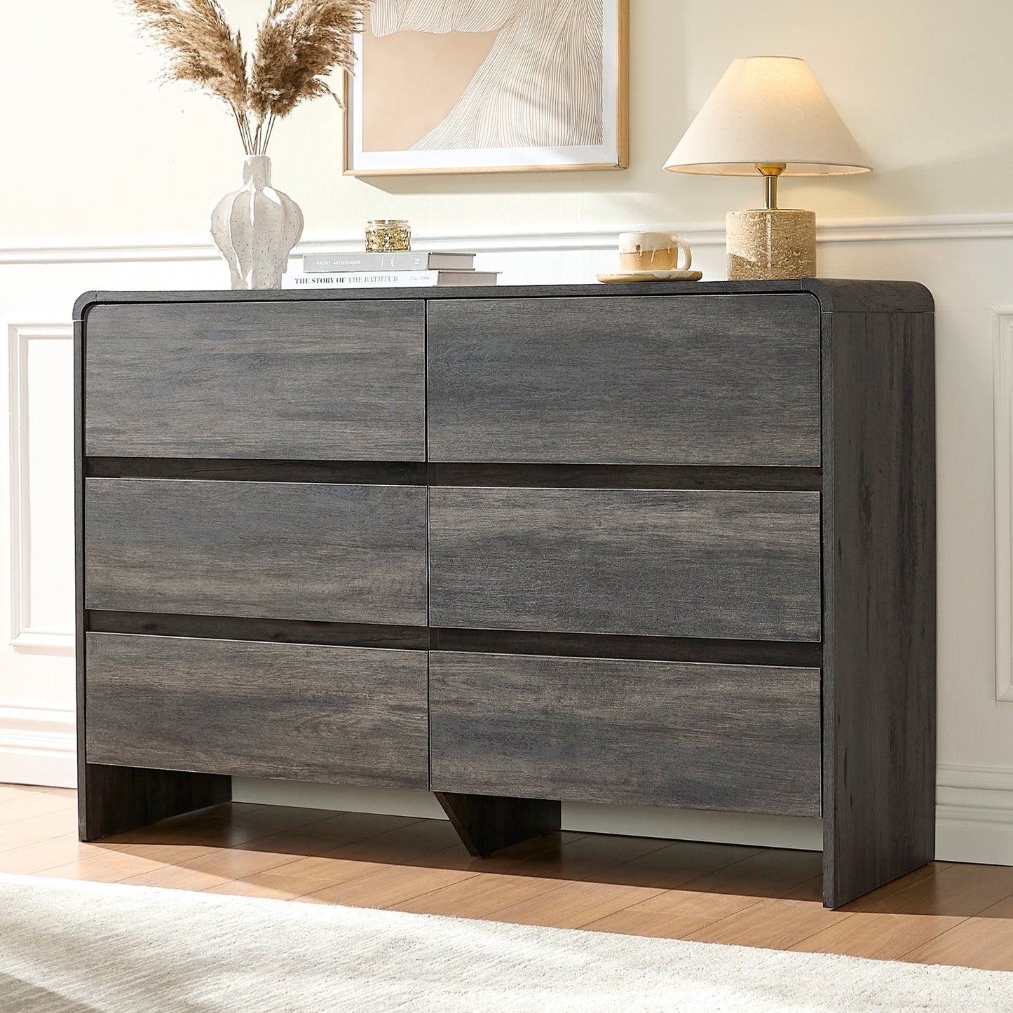 Papajet Dresser for Bedroom, 49" Long Modern Chest of Storage Drawers with Anti-Tip Kit, Wood Cabinet Organizer, Easy Assembly