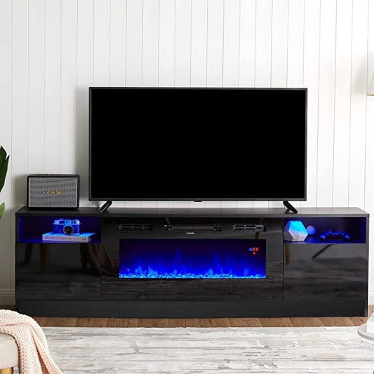 Papajet Fireplace TV Stand with 36" Electric Fireplace, LED Light Entertainment Center