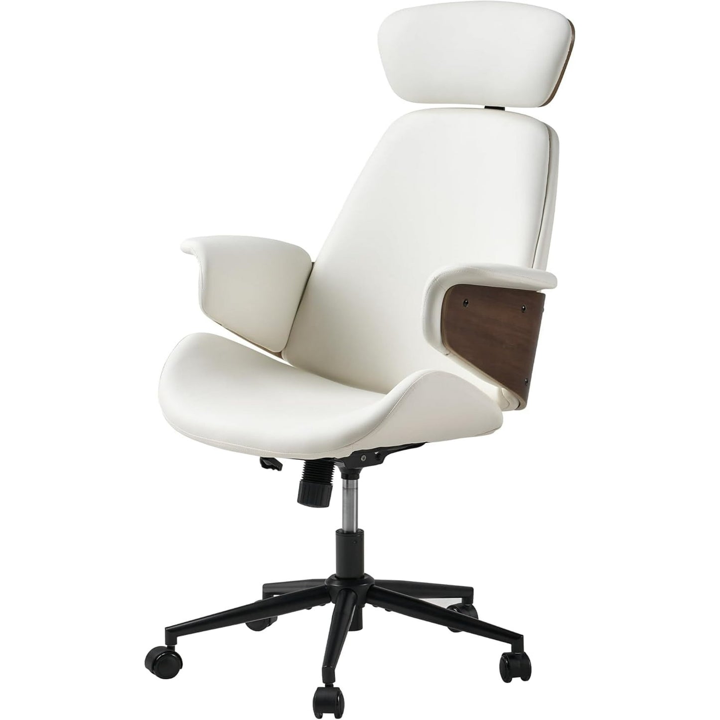 Papajet Home Office Chair with Wheels, PU Leather Swivel Desk Chair