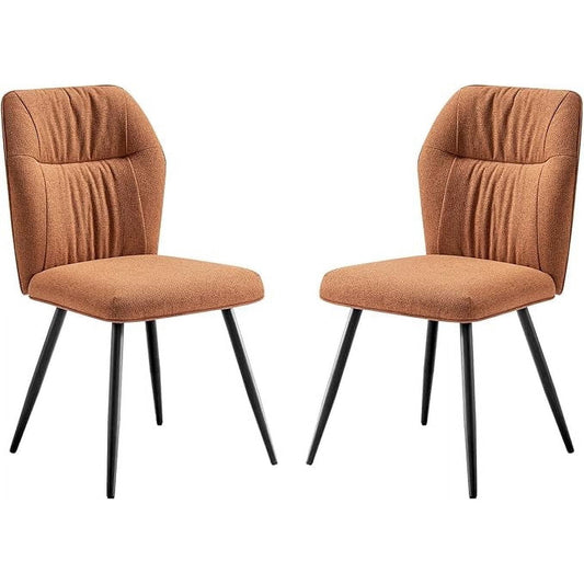 Papajet Kitchen Chairs, Modern Linen Chairs with Upholstered Curved Backrest