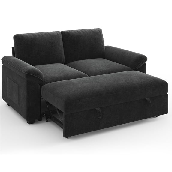 Papajet Sofa Bed, Sleeper Sofa with Storage, Convertible, Gray, for Living Room, L Shaped, with Storage, Side Pockets