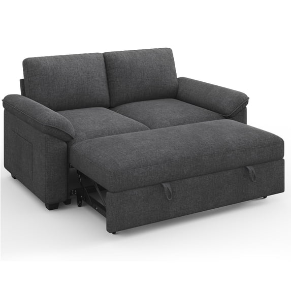 Papajet Sofa Bed, Sleeper Sofa with Storage, Convertible, Gray, for Living Room, L Shaped, with Storage, Side Pockets