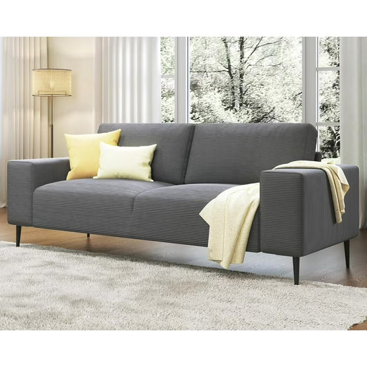 papajet 89 inch Sofa, Modern Couch with Extra Deep Seats,3 Seater Sofa for Living Room,Grey Corduroy