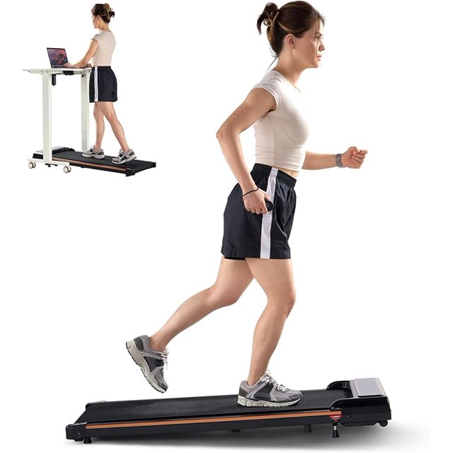 Under Desk Treadmill for Home and Office, Manual Incline Walking Pad with Remote Control, LED Display