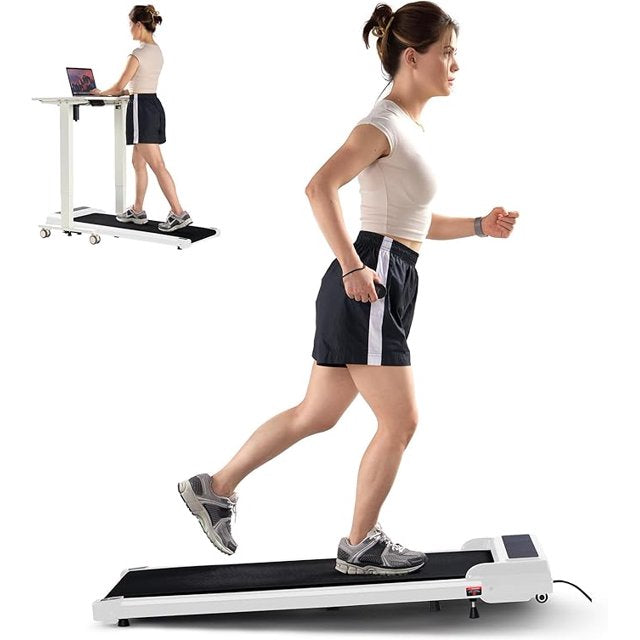 Under Desk Treadmill for Home and Office, Manual Incline Walking Pad with Remote Control, LED Display