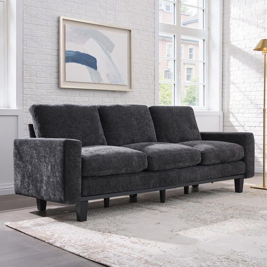 VanAcc 3 Seater Sofa with Deep Seat, 74.8" Modern Fabric Couch for Living Room, Full Metal Support, Standard Couch for Bedroom, Apartment