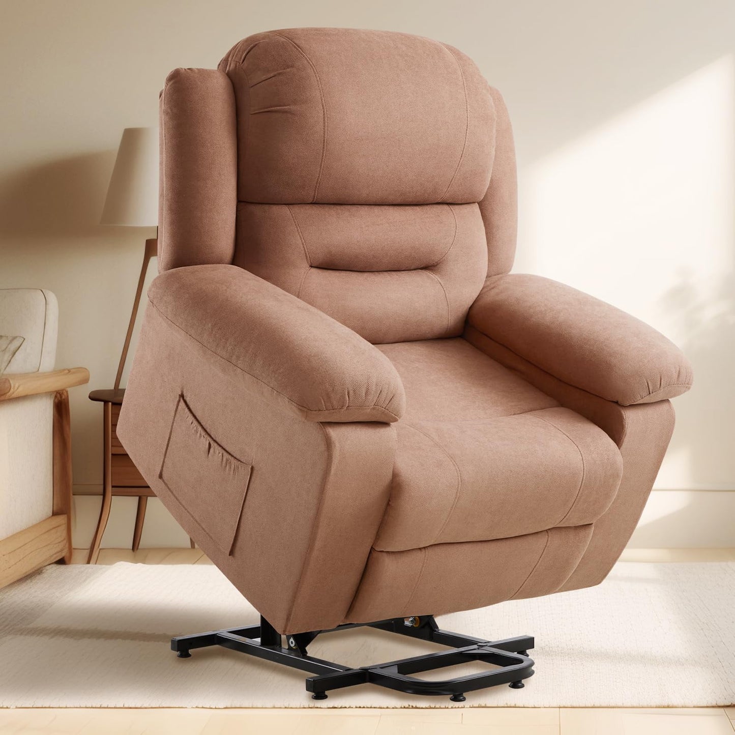 Power Lift Recliner Chair for Elderly, Adults Electric Reclining Chairs with Remote Control, Side Pockets, Motorized Sofa for Living Room Bedroom, Infinite Position