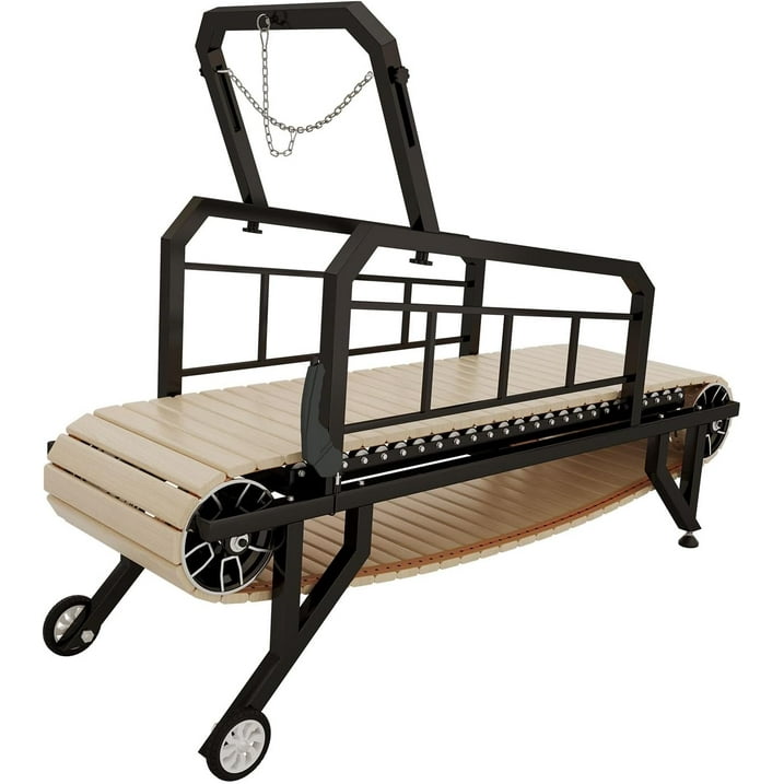 Jocisland Dog Treadmill for Medium and Large Dogs with Pace Adjustable Brake, Indoor Slatmill for Dogs with Roller Wheels to Keep Fit and Healthy, Up to 330 Lbs