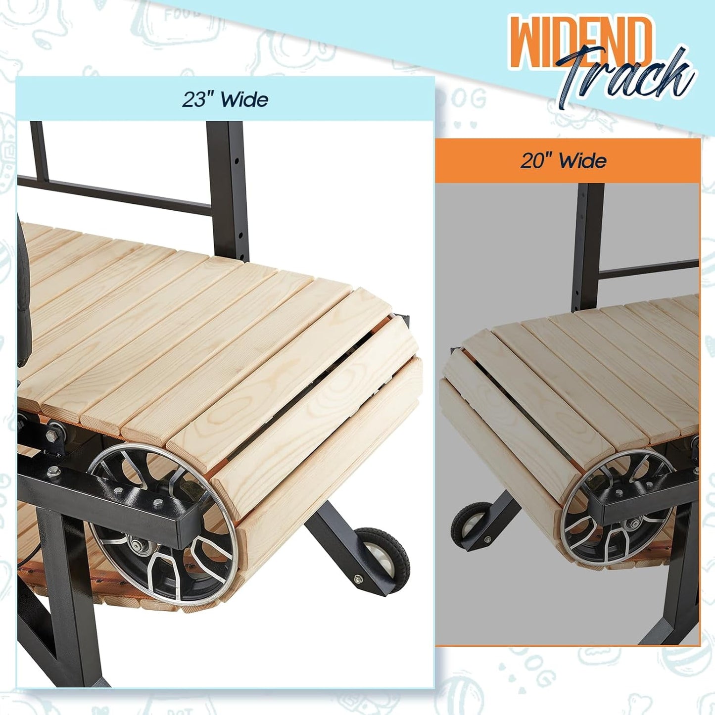 Jocisland Dog Treadmill for Medium and Large Dogs with Pace Adjustable Brake, Expanded Indoor Slatmill for Dogs with Roller Wheels to Keep Fit and Healthy, Up to 330 Lbs