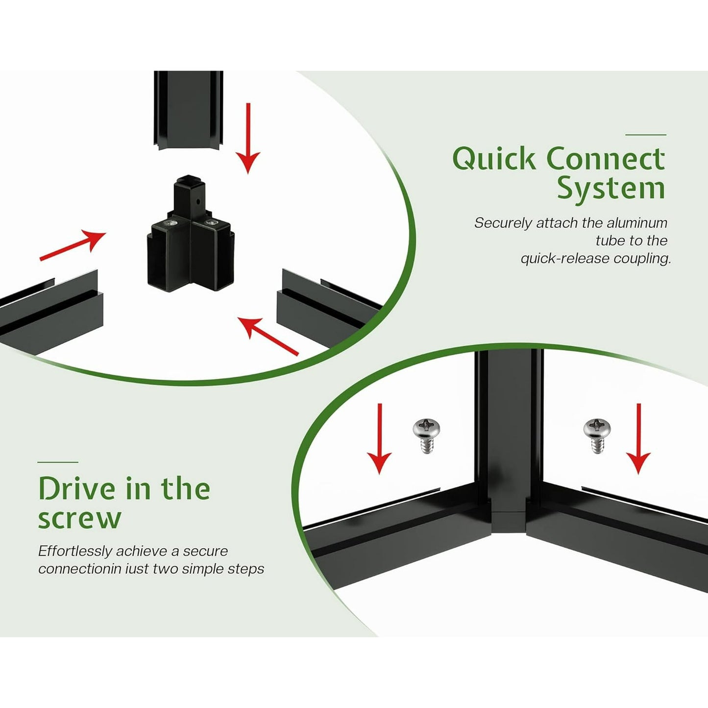 Jocisland 7.5x11x7.5 FT Polycarbonate Greenhouse with Quick Connector Fast Assembly, Outdoor Aluminum Greenhouses with Rain Gutter and Ventilation, Walk in Greenhouse for Backyard Garden, Black