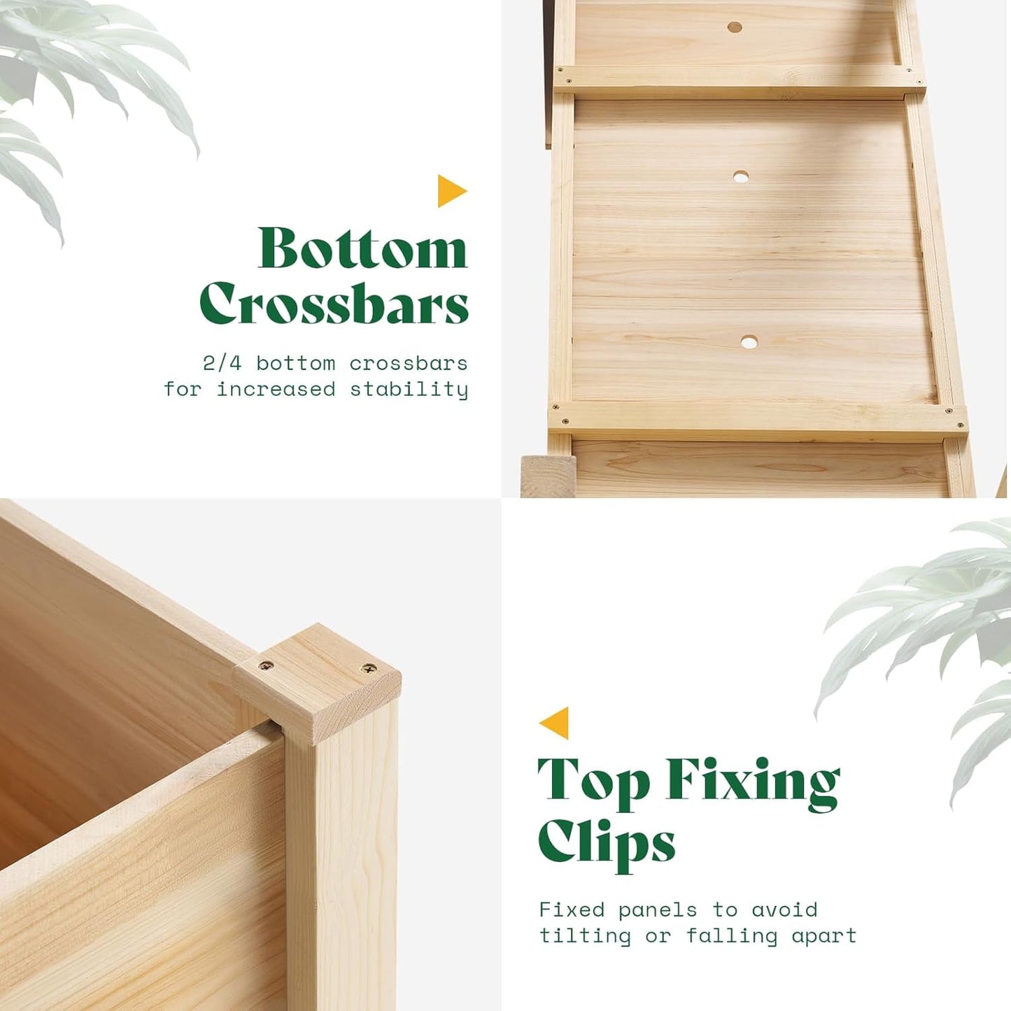 Jocisland 4x2 Ft Raised Garden Bed - Features Legs, Drainage Holes, Ideal for Vegetables, Flowers, Herbs, Elevated Wood Planter Box for Balcony, Patio, and Backyard, Easy Assembly Fir Wood