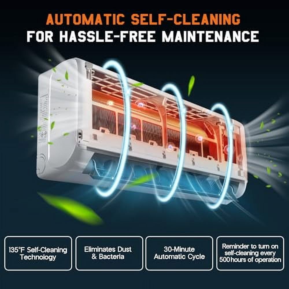 Jocisland 12000 BTU Mini Split Air Conditioner and Heater – SEER2 22, Wi-Fi Smart Control, Voice Assistant, Self-Cleaning, Easy Installation, 115V, Inverter