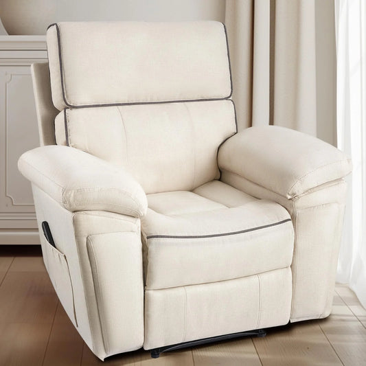 papajet Modern Manual Recliner Chair for Adults, Lazy Boy Overstuffed Recliner with Padded Armrests & Backrest, Extra Single Sofa with Side Pockets for Living Room Bedroom